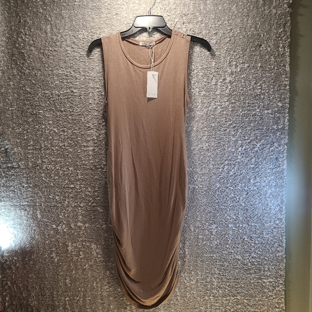Antistar Soft Comfy Bodycon Dress Size Medium Sleeveless Rayon Brown NWT